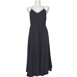Cooperative Midnight Navy Midi Dress with Spaghetti Straps and Open Back